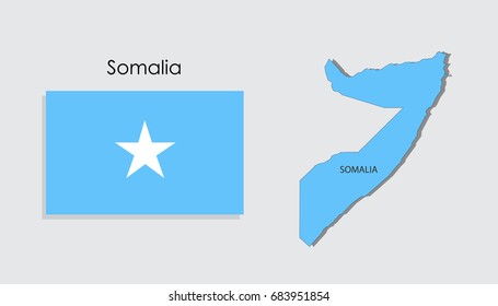Map and National flag of Somalia