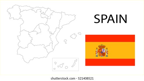 Map and National flag of South Spain.