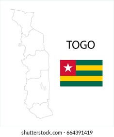 Map and National flag of Togo.