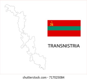 Map and National flag of Transnistria.