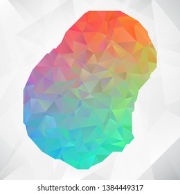 Map of Nauru. Colorful Geometric Rumpled Triangular , Polygonal Design For Your . Vector illustration eps 10.