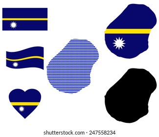 map Nauru different types and symbols on a white background