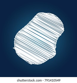 Map of Nauru, Drawing map on blackboard of Nauru. drawn on chalkboard with scribbled map of Nauru can be use for education. vector illustration.