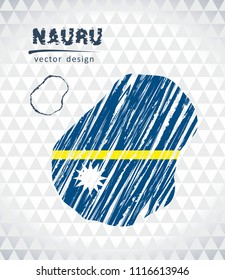 Map of Nauru with hand drawn sketch pen map inside. Vector illustration
