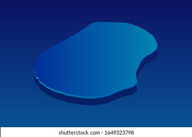 mapa de Nauru sobre fondo azul. Vector moderno concepto isométrico de la ilustración de la tarjeta de felicitación paso 10.