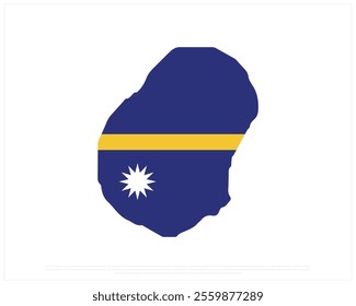 Map of NAURU on a white background, Editable Vector illustration of NAURU flag, National Day design, vector design of Nauru map Flag, National Day of Nauru