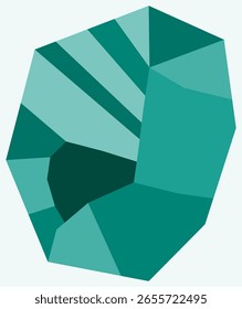 Map of Nauru with regions. Just a simple country border map with region division. Teal color palette. Blank Republic of Nauru shape with administrative division. Vector illustration.