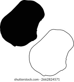 Map of Nauru Silhouette Flat and Outline Design