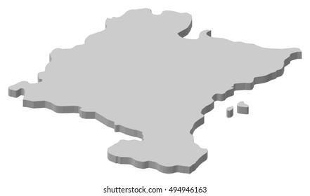 Map - Navarre (Spain) - 3D-Illustration