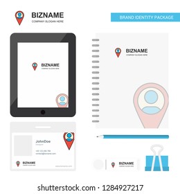 Map navigation  Business Logo, Tab App, Diary PVC Employee Card and USB Brand Stationary Package Design Vector Template