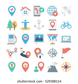 Map and Navigation Colored Vector Icons 3