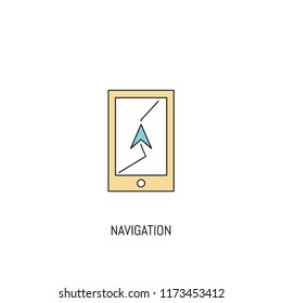 Map Navigation colorful line icon. Simple Icon illustration. Navigation Line Icon Useful For Web, Mobile, Software & Apps. Eps-10.