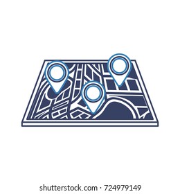 map navigation gps with pointer isolated on white background