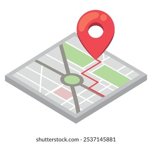 mapa e navegação gps tracker isolado