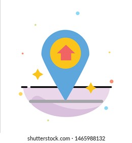 Map, Navigation, House Abstract Flat Color Icon Template. Vector Icon Template background