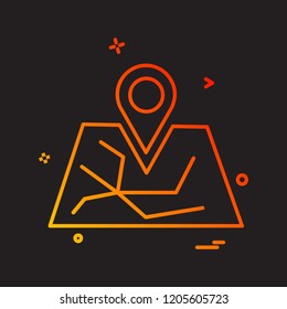 Map Navigation icon design vector