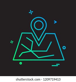 Map Navigation icon design vector