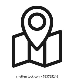 Map and navigation icon. Line style