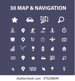 Map and navigation icons