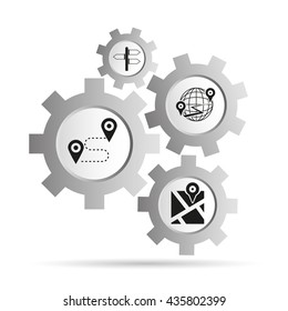 map navigation icons in gear