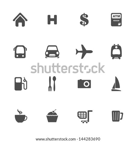 map navigation icons set