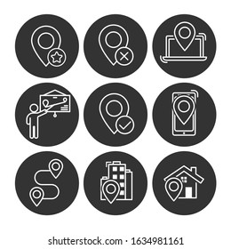 Map navigation icons set. Vector illustration EPS10