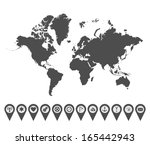 Map with Navigation Icons. Vol. 4. Vector illustration.