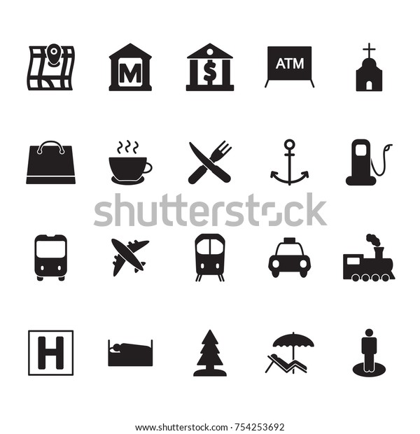 Map Navigation Legend Icon Set Map Stock Vector Royalty