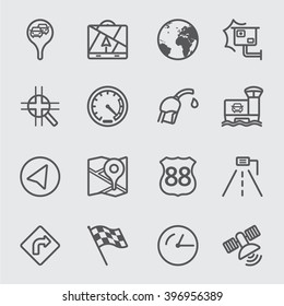 Map navigation line icon