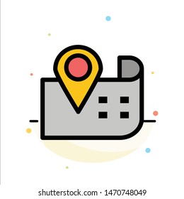 Map, Navigation, Location Abstract Flat Color Icon Template. Vector Icon Template background