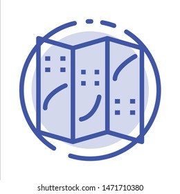 Map, Navigation, Location Blue Dotted Line Line Icon