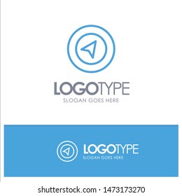 Map, Navigation, Location Blue Outline Logo Place for Tagline