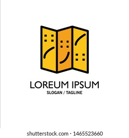 Map, Navigation, Location Business Logo Template. Flat Color. Vector Icon Template background
