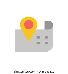 Map, Navigation, Location  Flat Color Icon. Vector icon banner Template. Vector Icon Template background