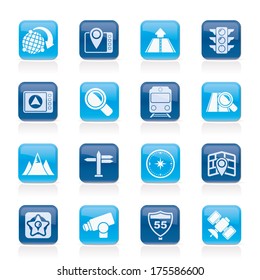 Map, navigation and Location Icons -vector icon set