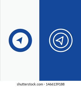 Map, Navigation, Location Line and Glyph Solid icon Blue banner Line and Glyph Solid icon Blue banner. Vector Icon Template background