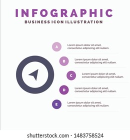 Map, Navigation, Location Solid Icon Infographics 5 Steps Presentation Background
