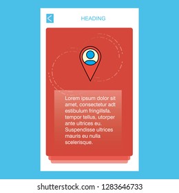 Map navigation  mobile vertical banner design design. Vector