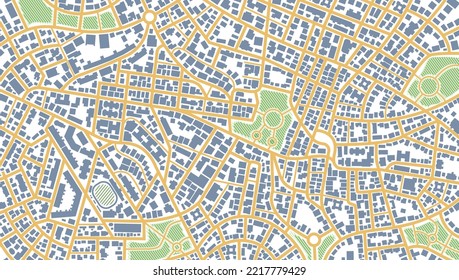 Map navigation to own house.View from above the map buildings. Detailed view of city from above. Graphic tourist map. City top view. Abstract background. Gps Flat style, Vector, illustration isolated.