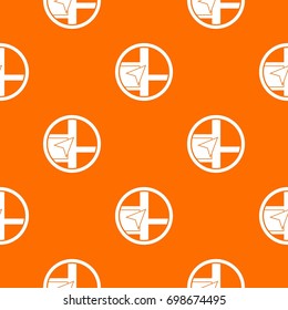 Map navigation pattern repeat seamless in orange color for any design. Vector geometric illustration