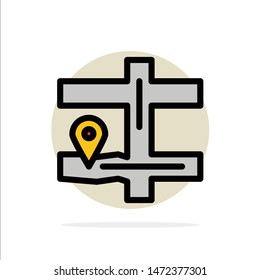 Map, Navigation, Pin Abstract Circle Background Flat color Icon
