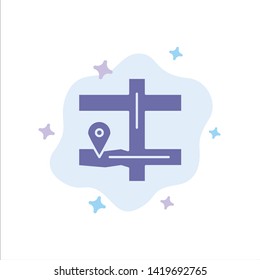 Map, Navigation, Pin Blue Icon on Abstract Cloud Background