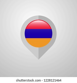 Map Navigation pointer with Armenia flag design vector