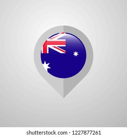 Map Navigation pointer with Australia flag design vector