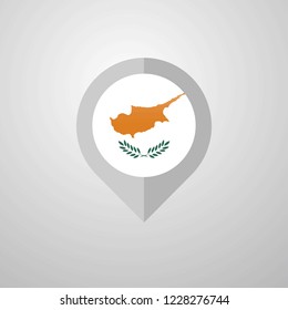 Map Navigation pointer with Cyprus flag design vector