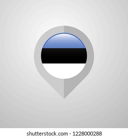 Map Navigation pointer with Estonia flag design vector