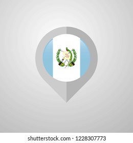 Map Navigation pointer with Guatemala flag design vector
