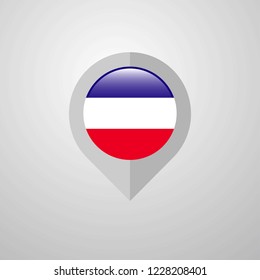 Map Navigation pointer with Los Altos flag design vector