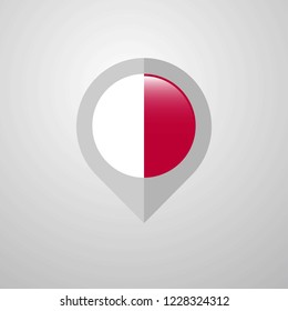 Map Navigation pointer with Malta flag design vector