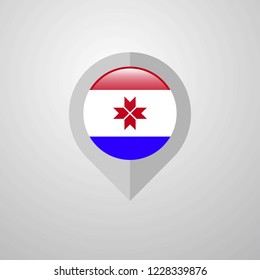 Map Navigation pointer with Mordovia flag design vector